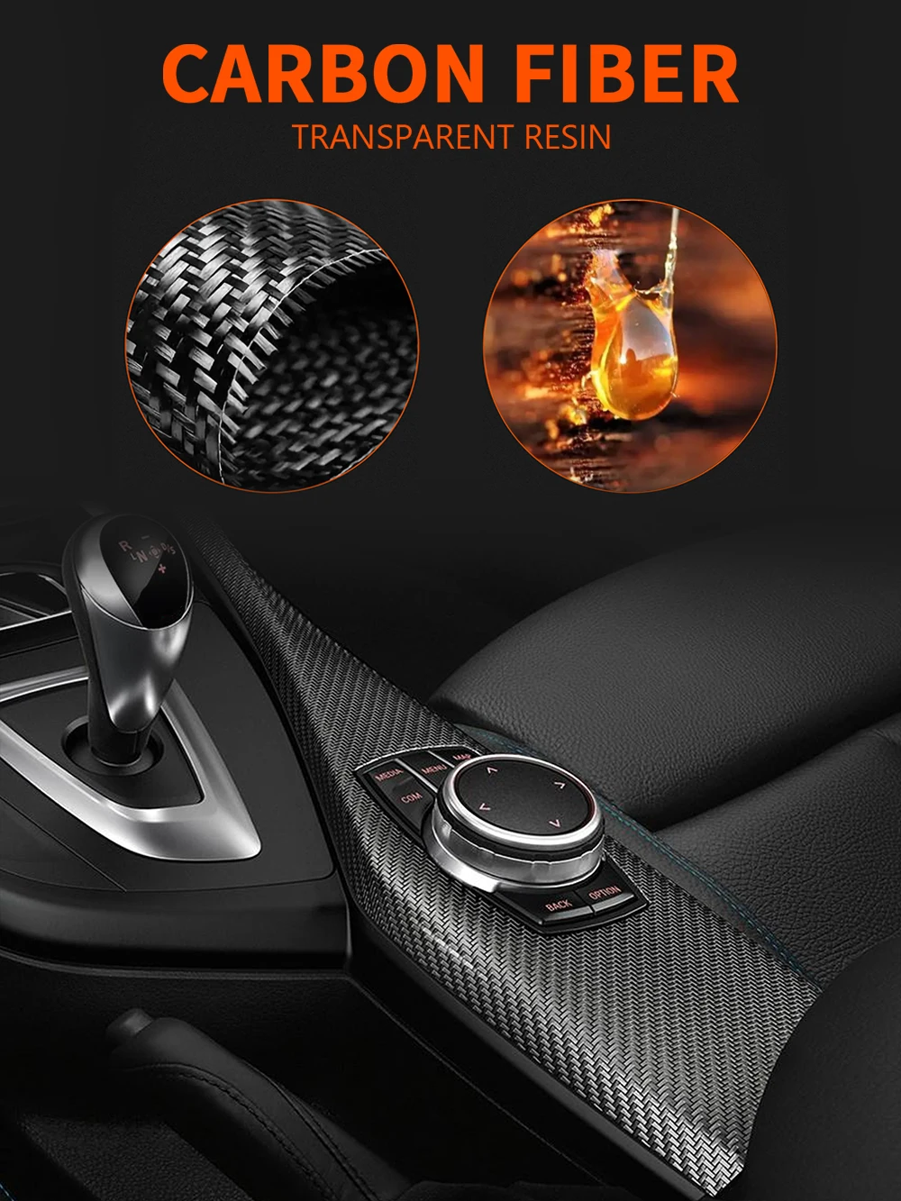 For BMW 1 Series F20 F21 2012 2013 2014 2015 2016 2017 2018 Center Control Gear Shift Multimedia Panel Frame Carbon Fiber Part