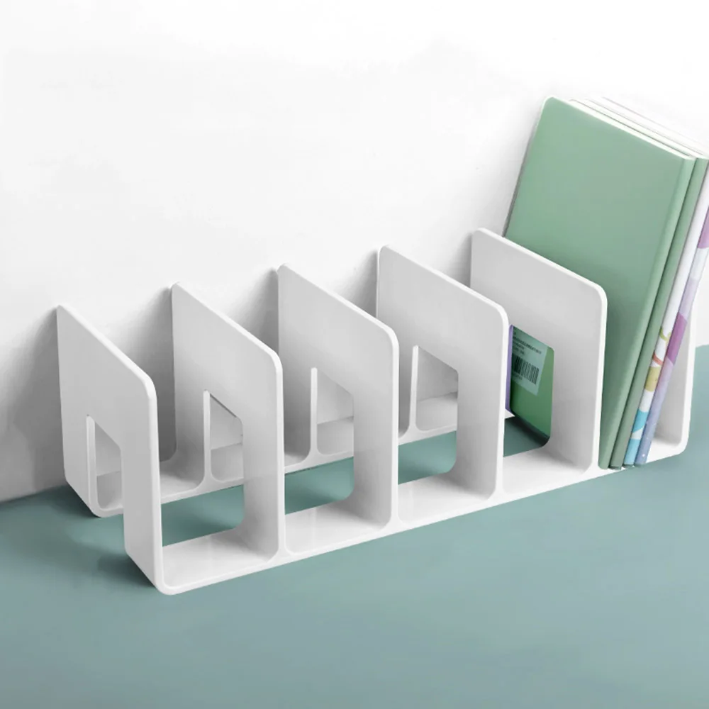 4-Grid Bookend Stand and Desktop File Organizer
