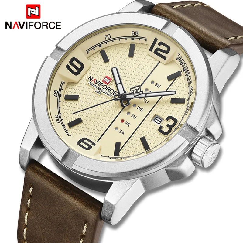 Quartz Watch For Men Luxury Brand Fashion Casual Week Waterproof Clock Sport Leather Strap Men Watch Male Clock Reloj Hombre