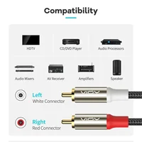 RCA Splitter Cable RCA Male To 2 RCA Male Subwoofer Audio Cable RCA Y-Splitter Extension Cord for TV DVD Amplifier AV HDTV Etc - Image 3