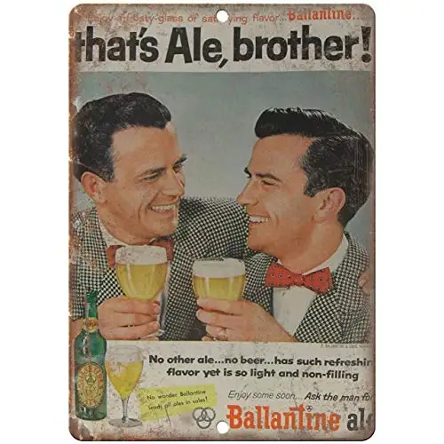 Ballantine Ale That'S Ale, Brother Reproduction Wall Poster Tin Sign Vintage Bbq Restaurant Dinner Room Cafe Shop Decor
