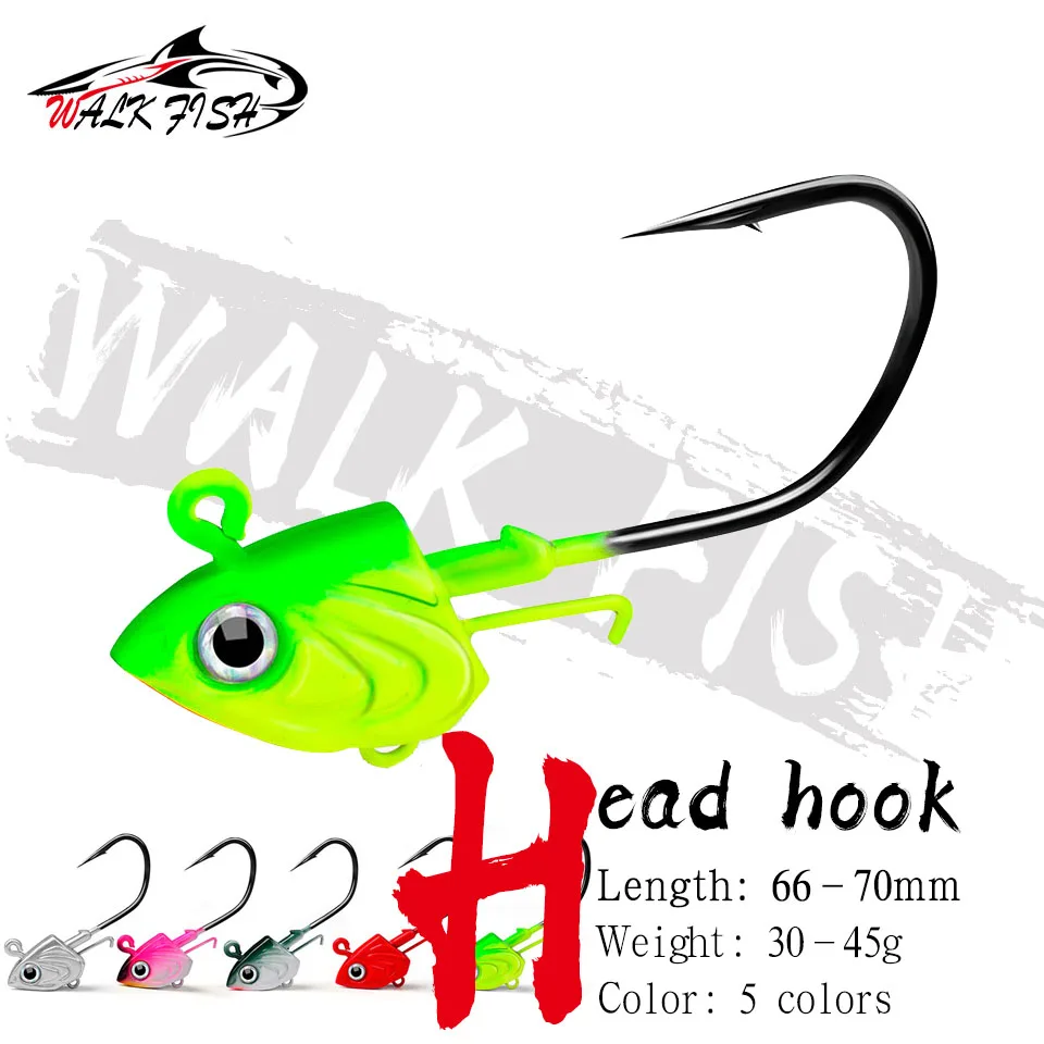 

WALK FISH 1 шт. крючки с мормышкой, 30-35-45 г, рыболовные крючки из углеродистой стали, противоударный перфорированный рыболовный крючок с дном, рыболовная снасть