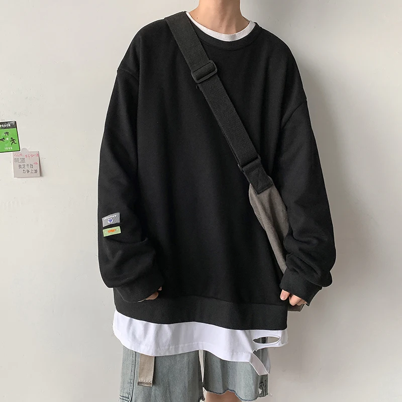 KAPMENTS 2000s Fake Two Pieces Y2k Hoodies 2023 Japanese Streetwear Pullover Kpop Fashion Oversized Sweatshirts Graphic Hoodies