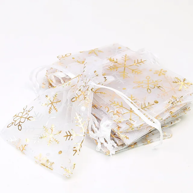 Sachets Bonbons Dragées Sachets Organza - Rubans Cadeaux Mariage Noël Bonbons Bijoux 100 Pièces 7x9cm
