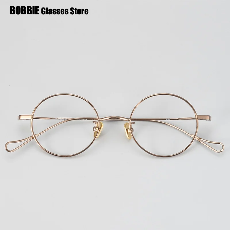 

Japanese Retro Small Round Glasses Frame Pure Titanium Ultralight Men's Women's Anti Blue Light Near Vision Optical Eyewear New