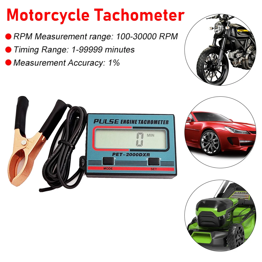 Motorcycle-Tachometer-100-30000-RPM-Gauge-Digital-Tach-Hour-Meter-for ...