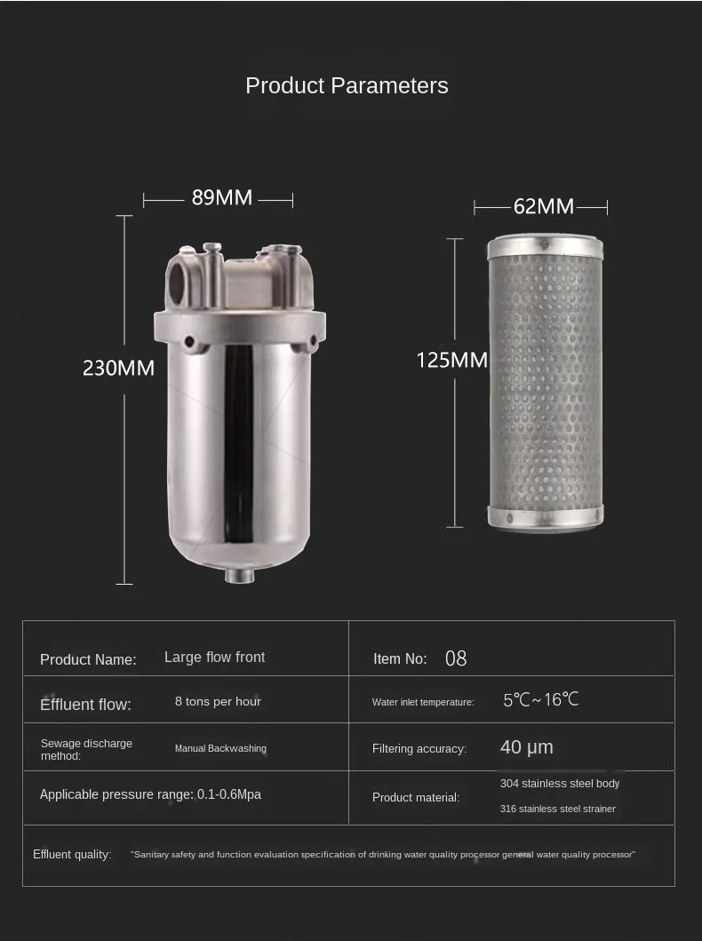 Inoxidável, Heavy Duty Shell De Filtro De