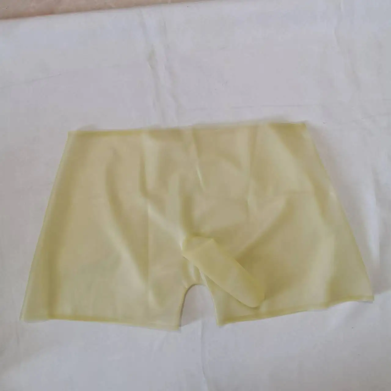

Sexy Man Transparent Latex Panties Shorts Rubber Boxer Underwear Fetish with Condom Handmade