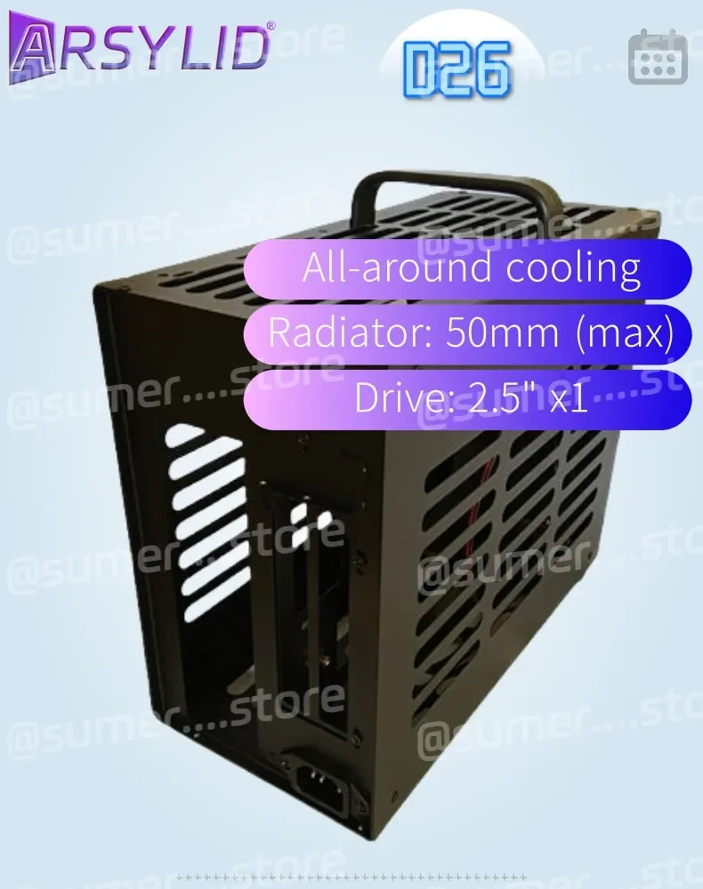 D26 A4 Chassis Motherboard Mini ITX Game Computer 50mm Radiator Support 258mm Graphics Card I7 17*19cm Case