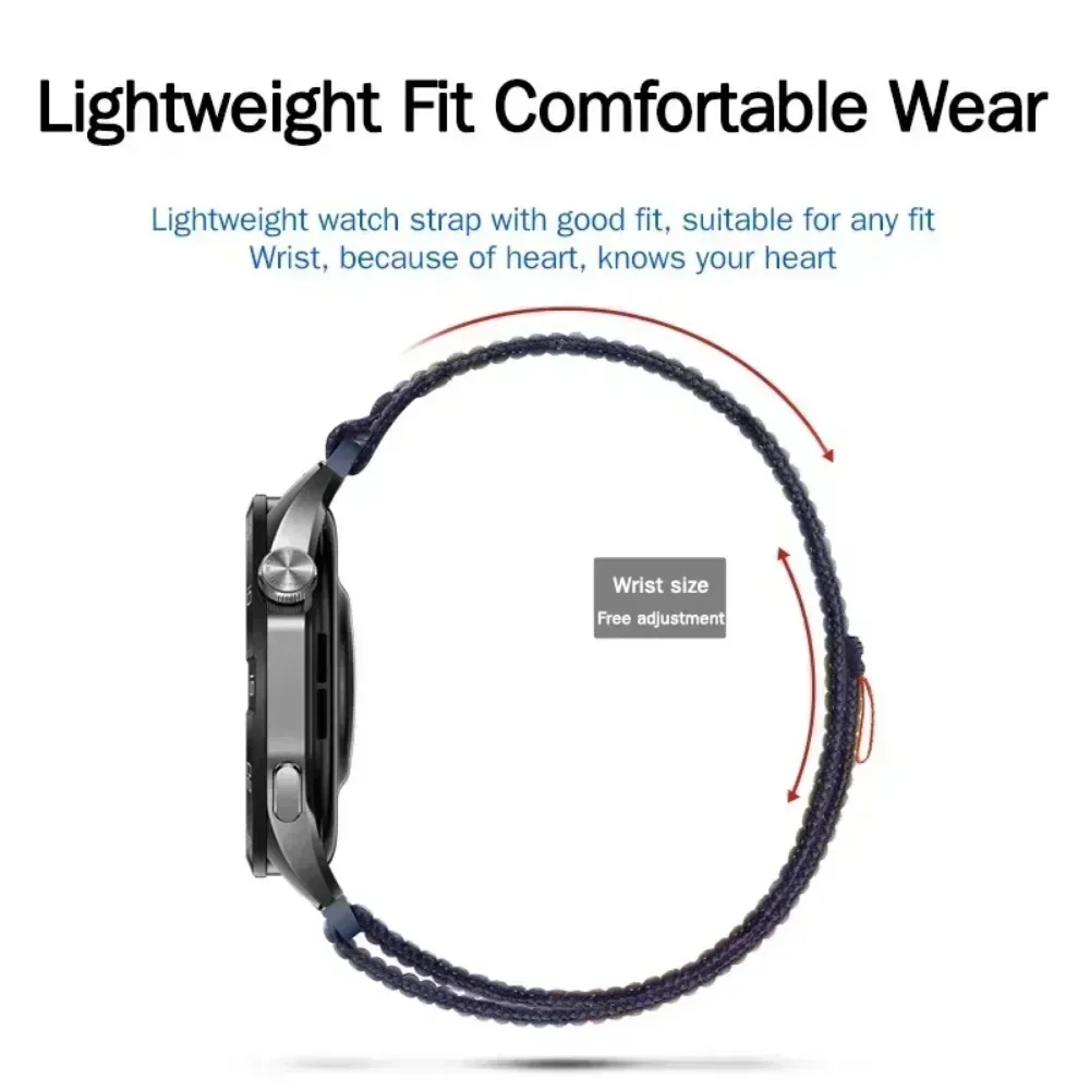 Nylon Embroidered Loop Strap - Adjustable Multi-Size Smartwatch Band