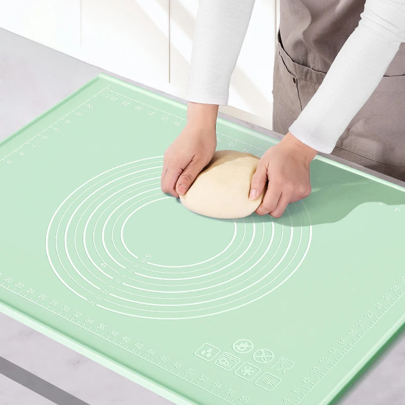 1PC Silicone Baking Use Mat Non-stick Antibacterial Pizza Dough Pastry Noodle Kneading Pad Sheet Kitchen Tools adjustable silicone kneading pad non stick surface rolling dough mat with scale kitchen cooking pastry sheet oven liner bakeware