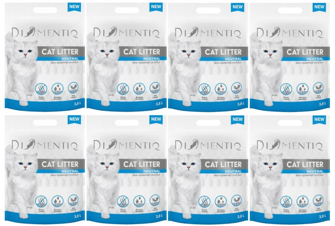 Żwirek dla kota silikonowy DIAMENTIQ 8×3,8l z Polski za $17.8 / ~65zł