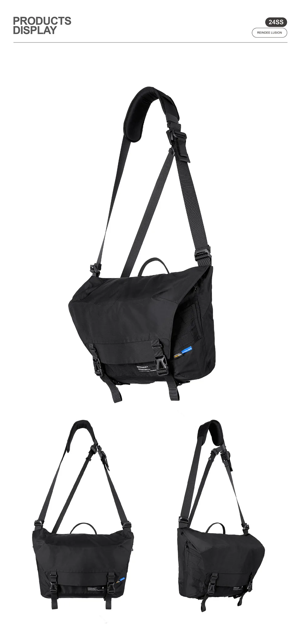 Reindee Lusion 24ss Waterproof cd material shoulder bag set molle pad modul expansion accessories techwear