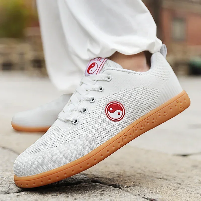 Spring Mesh Breathable Kung Fu Shoes Men Women TaiChi Martial Arts Shoes Comfortable Wear-Resisting Karate Taekwondo Sneakers