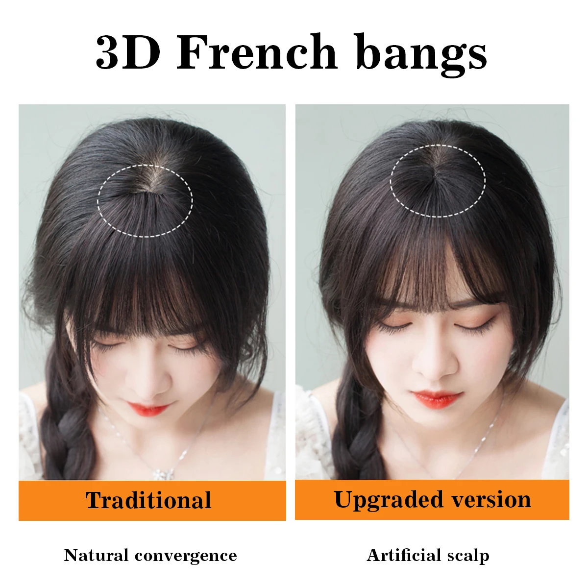 DUTRIEUX Synthetic 3D French bangs wig reissued air bangs  topper wig natural curved simulation bangs for women