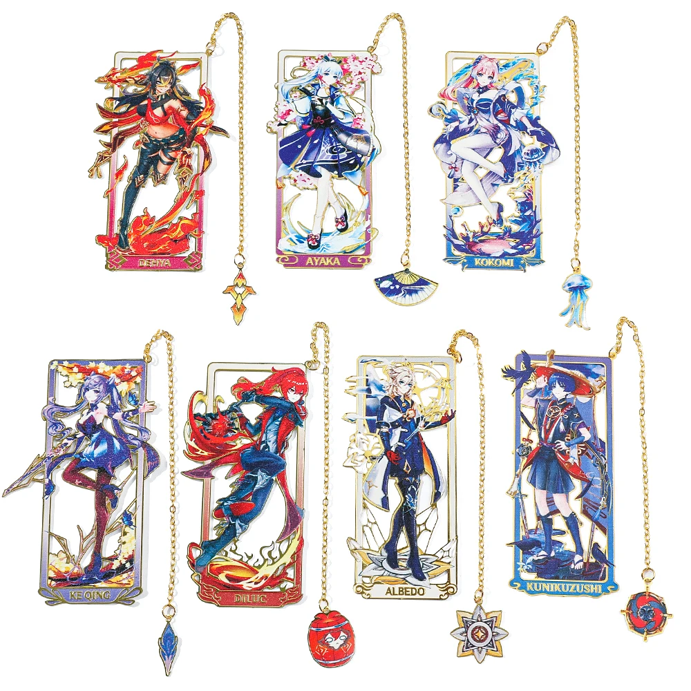 

Genshin Impact Bookmark Nahida Wanderer Diluc Reading Metal Bookmark Learning Tool for Bookworm Teachers Birthday Christmas Gift