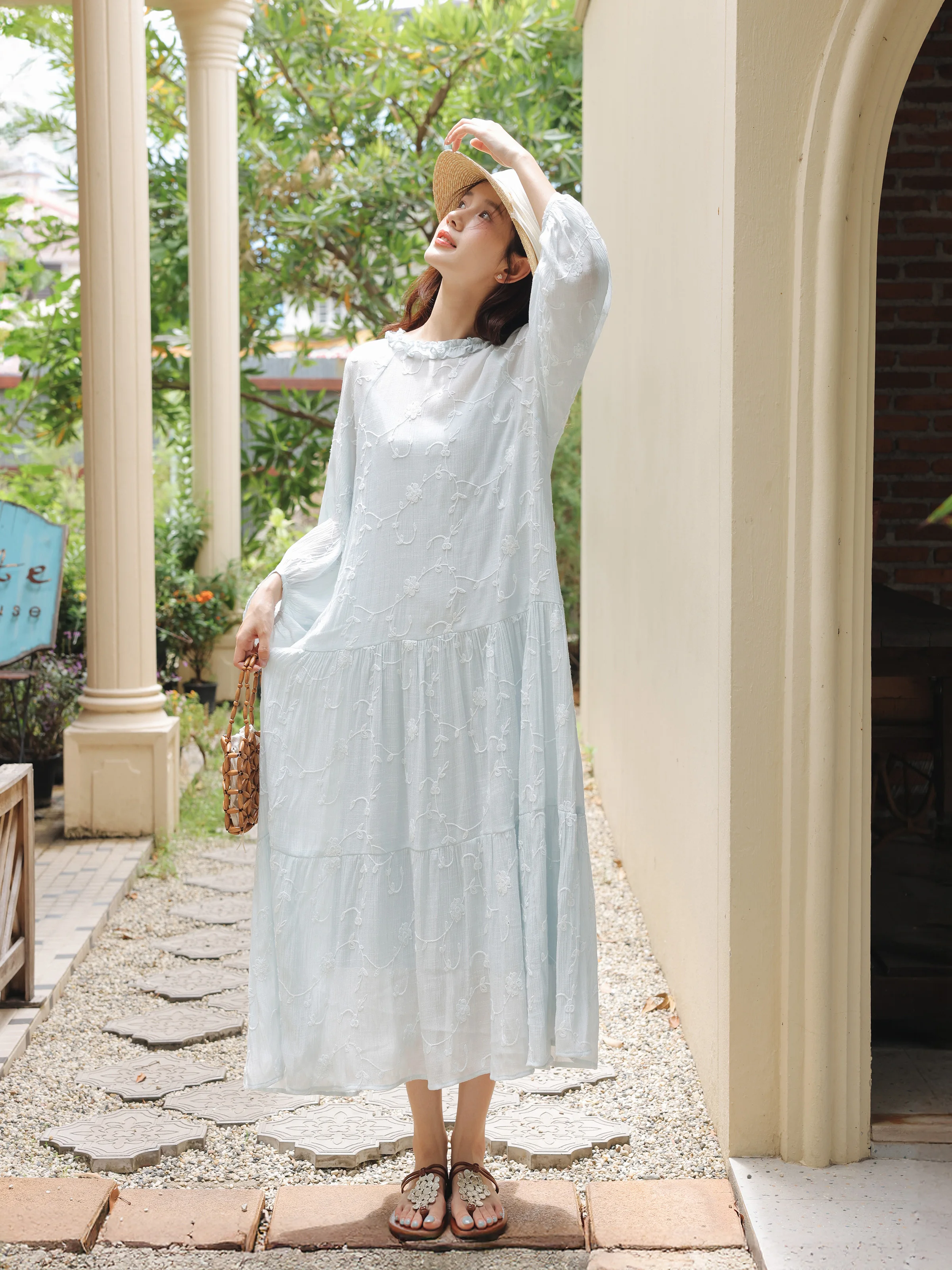 knee length dresses for ladies FairyLove Womens Casual Long Bell Sleeves Dress Loose Flowy Dresses fo —  itsallbeYOUtiful main image 0