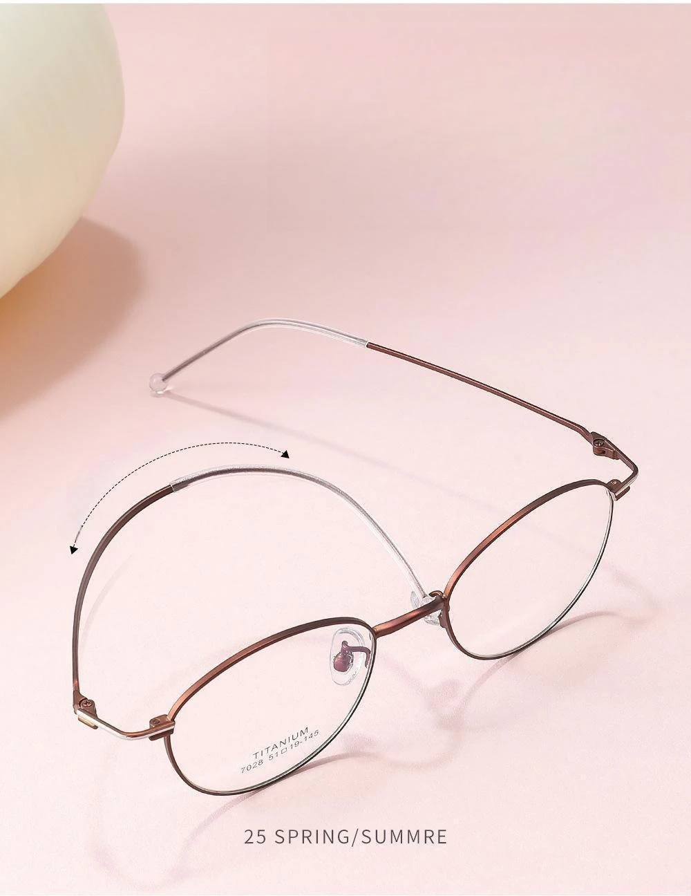 FIRADA 2025, Neue Modische Bequeme Gläser Retro Titan Brillen Luxus Rezept Brillen Rahmen Für Frauen BM7028-C – Detail 9