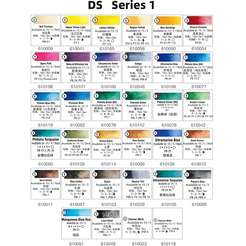 Daniel Smith Watercolor Paint 1/3 Series 5ML 46 Colors Tube for Artist Painter Professional Paniting School Art Drawing Supplies watercolor painting set watercolor paint watercolor pigment