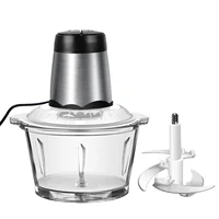 Hachoir à viande électrique 300 W avec récipient en verre de 2 L, 2 vitesses, 4 lames durables, facile à utiliser et à nettoyer 1
