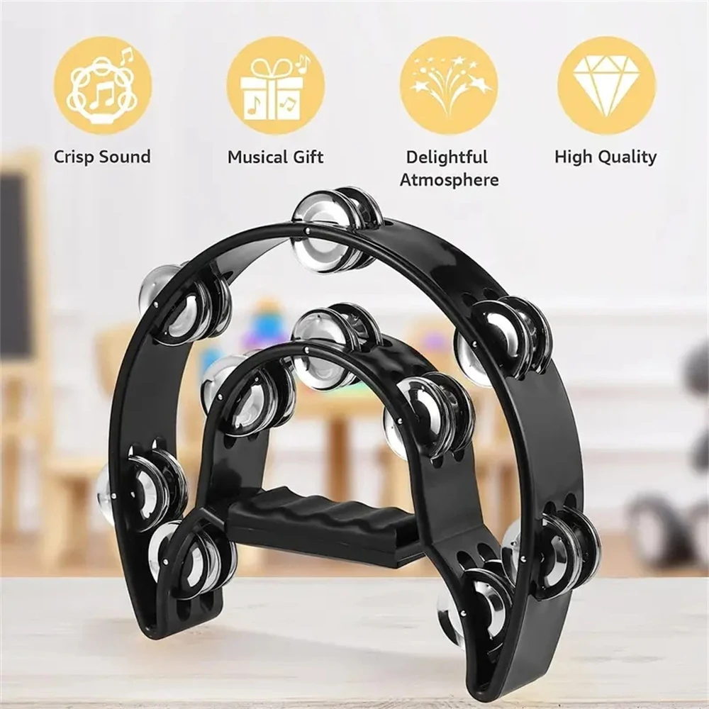 Percussion Instrument Plastic Double-layer Flower Drum Ring Karaoke Hand Bell Double Row Flower Bell Drum Musical Instrument