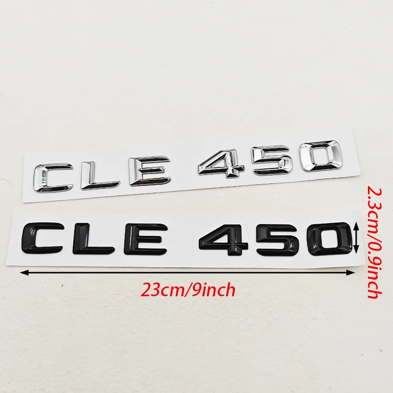 벤츠 CLE 클래스용 3D CLE450 CLE300 리어 트렁크 레터링 배지 엠블럼, 글로스 블랙 크롬 자동차 로고 스티커 스타일링 액세서리