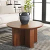 Home Collection Natural Brown Round Top Coffee Table 1