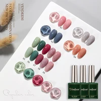 Vendeeni 9 Colors Furs Fluff Gel Nail Polish Semi Permanent UV LED Soak Off Gel Varnish DIY Plush Velvet Nail Art Gel Lacquer 1
