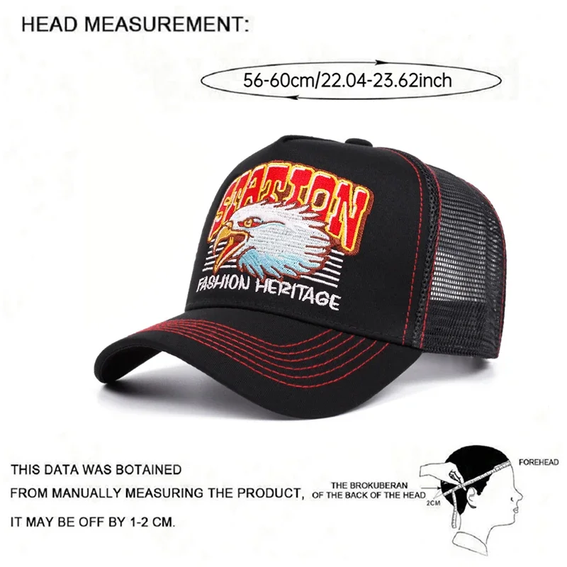 2025 Neuer Netzhut STATION Eagle Head Truck Hat Herren Trendy Skateboarding Hip Hop Hut Damen Outdoor Sonnenschutzhut Baseballmütze – Detail 11
