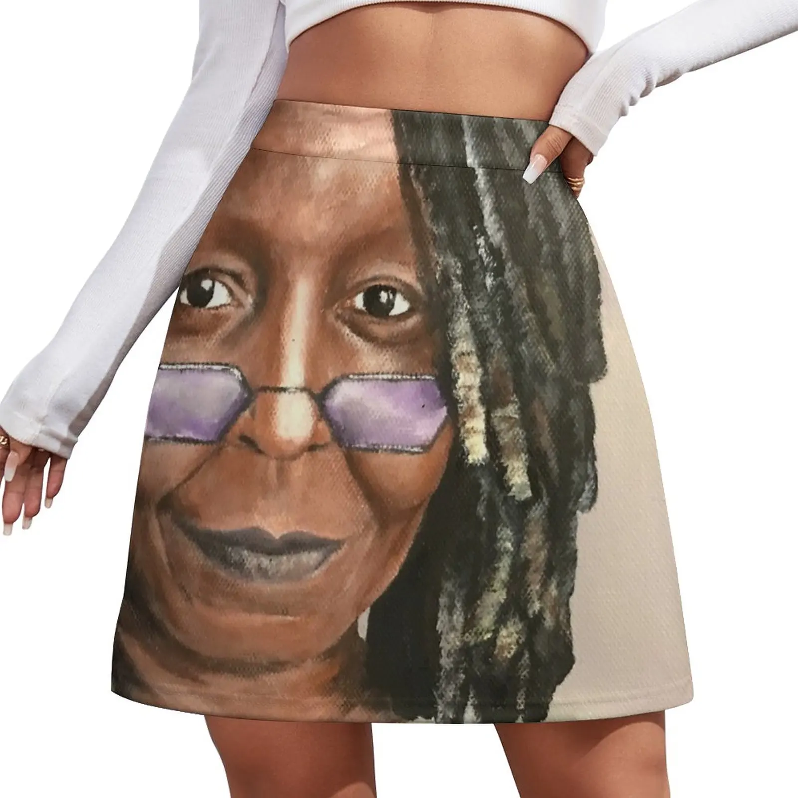 Whoopi Goldberg painting Mini Skirt Miniskirt summer dress women 2023 Short women′s skirts new in external clothes not released bach goldberg variation gould glenn 1 cd