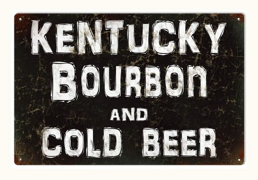 Металлический жестяной знак Kentucky Bourbon 8x12 дюймов декоративный дорожный |