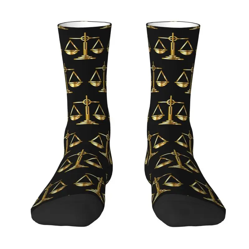 

Harajuku Gold Scales Of Justice Law Logo Socks Women Men Warm 3D Print Lawyer Legal Party Sports Football Socks