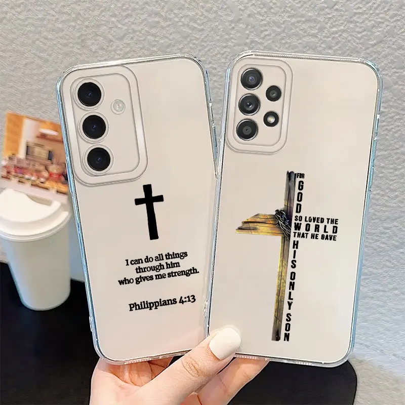 Elegant Christian Cross Design Phone Cover Case