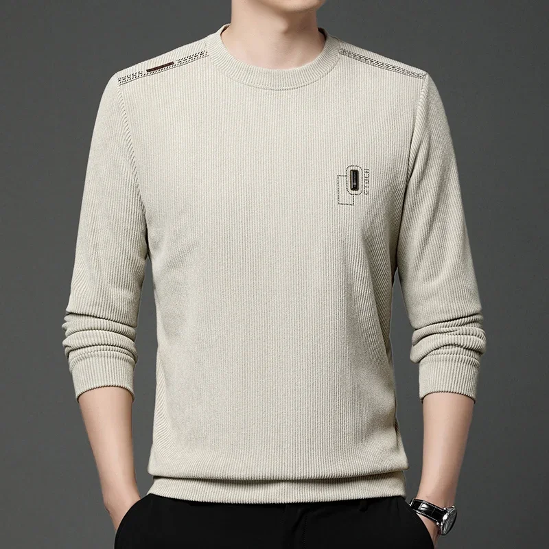 

Men's Autumn and Winter New Round Neck Plush Versatile Loose Fashion Sweater