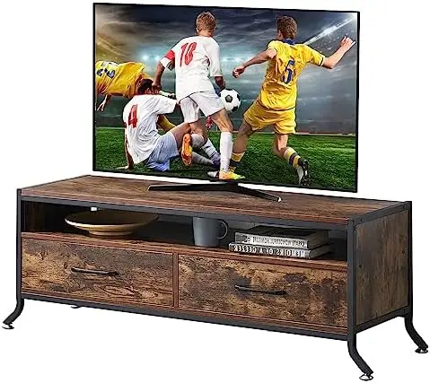 

Television Entertainment Center with 2 Storage Drawers for Living Room, TV Stand, Retro Brown Amber shampoo empty bottle with pu