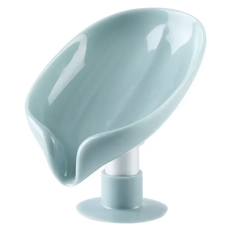 otus leaf Shape Soap Box Bathroom Accessories Tray Creative Sucker Water-free Storage Box 5