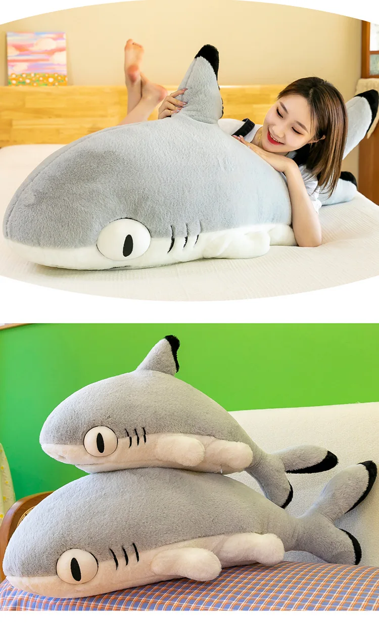 bonito gato tubarão boneca adorável animal travesseiro