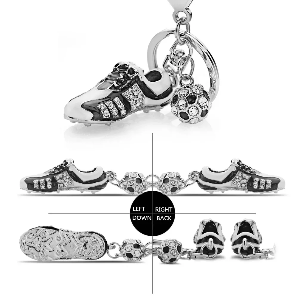 Crystal Football Soccer Shoes Rhinestone Keychains For Car Purse Bag Buckle Pendant Keyrings Key Chains Women Gift K258 - Image 3