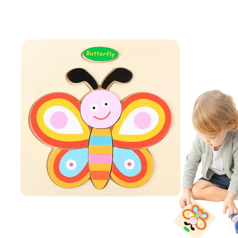

Wooden Puzzles For Kids Lovely Animal Puzzle Block Set Water Based Paint Educational Puzzle Games Montessori Learning Toys For