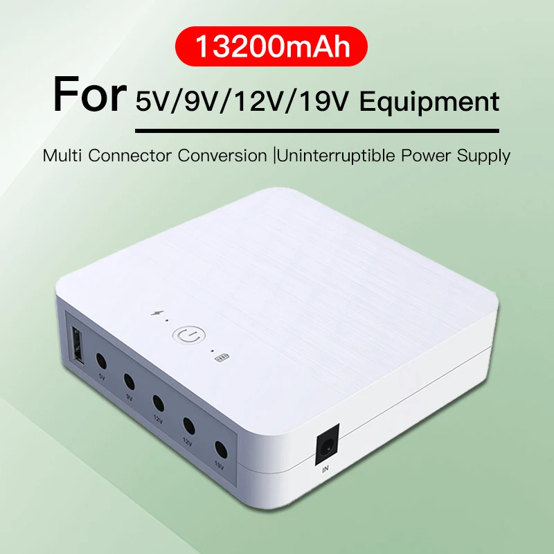 13200mAh Mini Ups Uninterruptible Power Supply DC 5v 9v 12v Output Power Router Optical Cat Adapter Backup Supply Portable