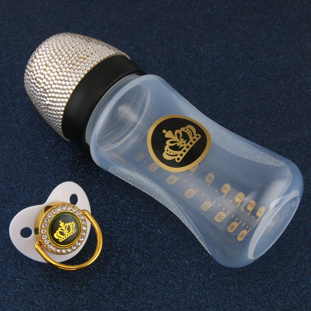 Biberon De Lujo Bling Newborn Baby Milk Bottle Nursing Bottle Anti-Choke Design BPA Free 240ml 8oz milk bottle,feeding bottle