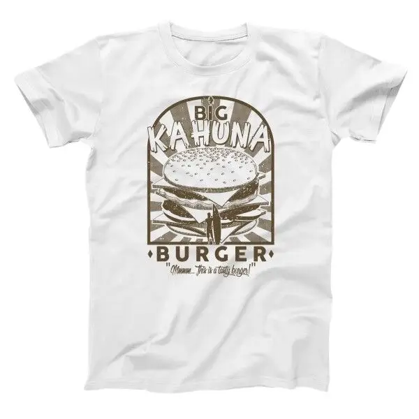 Забавная белая Базовая Мужская футболка с изображением крупной кахуны гамбургерной целлюлозы