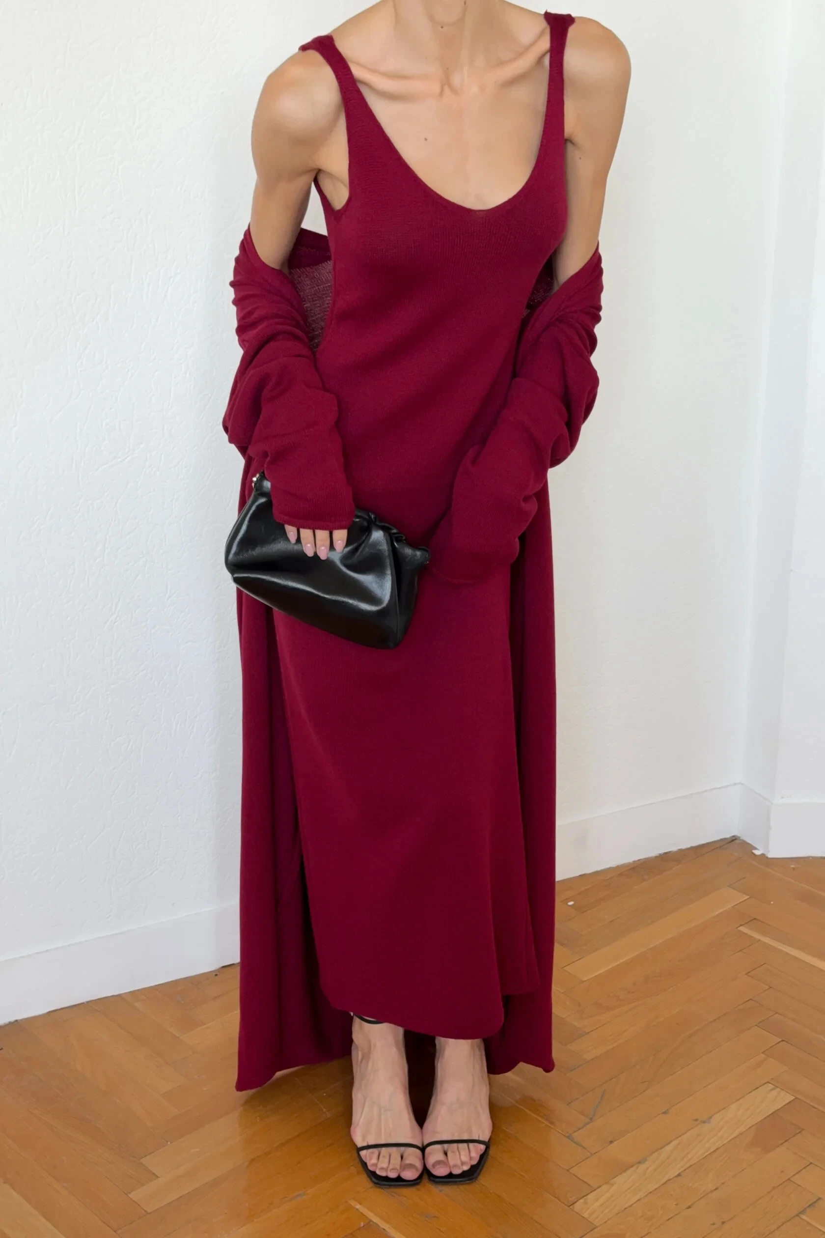 Hirsionsan Soft Loose Sets Women Two Pieces Long Sleeve Cardigan & Vest Dresses Elegant Female Hollow Outfits Cotton Tracksuit Image 43