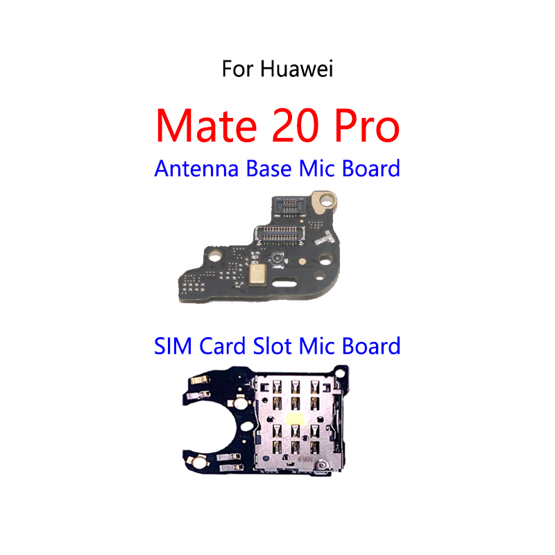 SIM Card Reader Socket Tray Slot Microphone Module Board Signal Antenna Connect Flex Cable For Huawei Mate 20 Pro