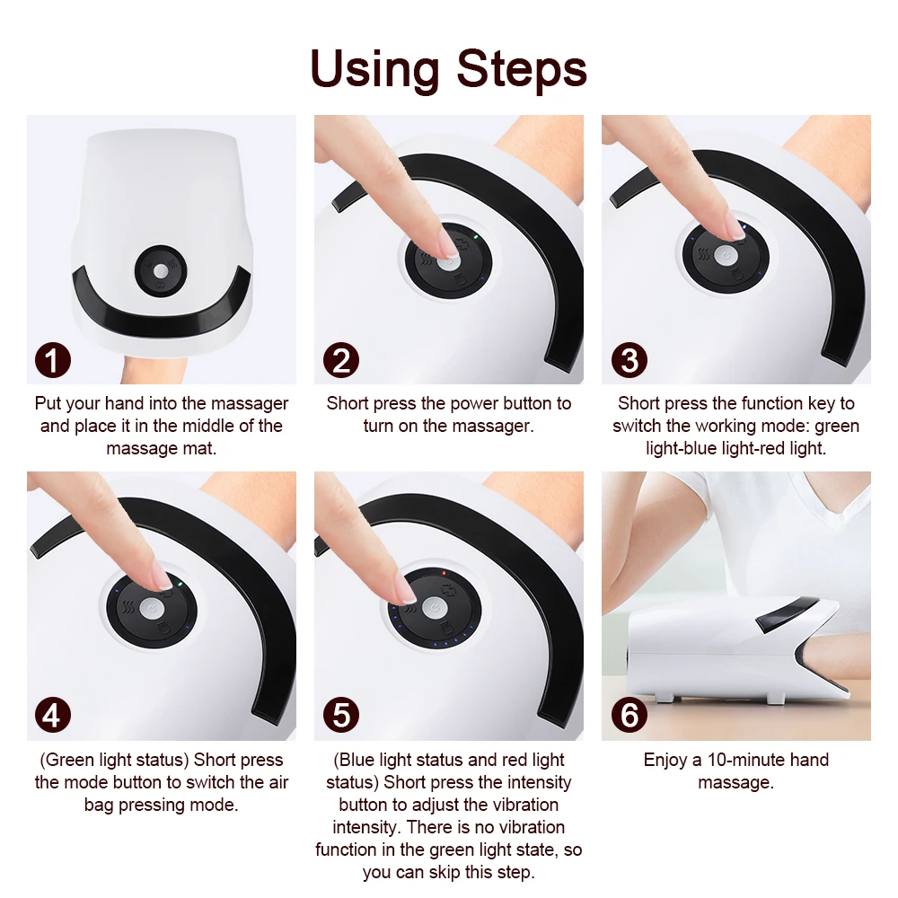 Hand Massager Intelligent Hot Compress 3 Mode 5 Gears Graphene Heating Electric Hand Air Pressure Massage Device Equipment 14