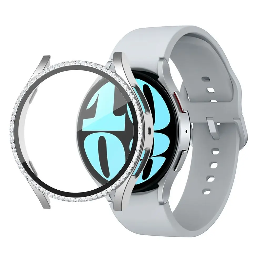 Bling Diamond Rhinestone Watch Protector with Tempered Glass Screen Film