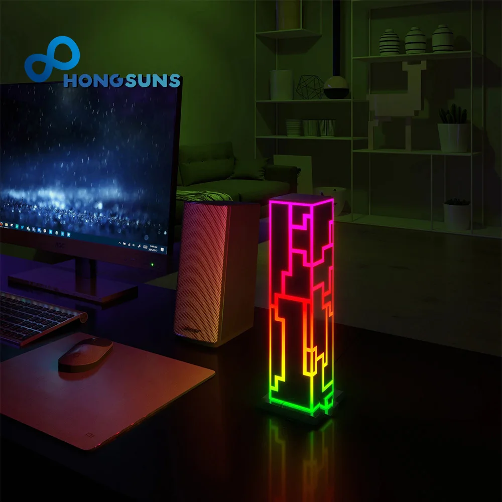 Multicolor Cube Standing Game Light  Restaurant Office RGB Table Light with Remote Control Led Desk Lamp Colorful Night Lamp