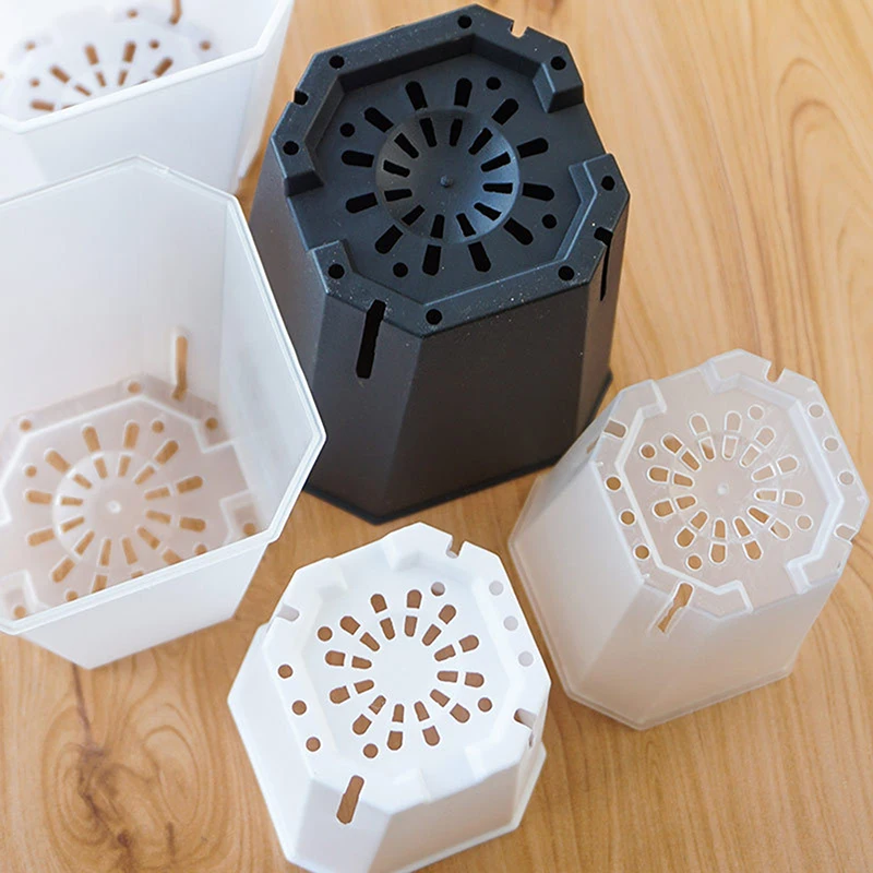 

1pc Plastic Garden Plant Side-opening Octagonal Square Pots Flower Pots Resin Succulents Vientiane Pots Garden Tools