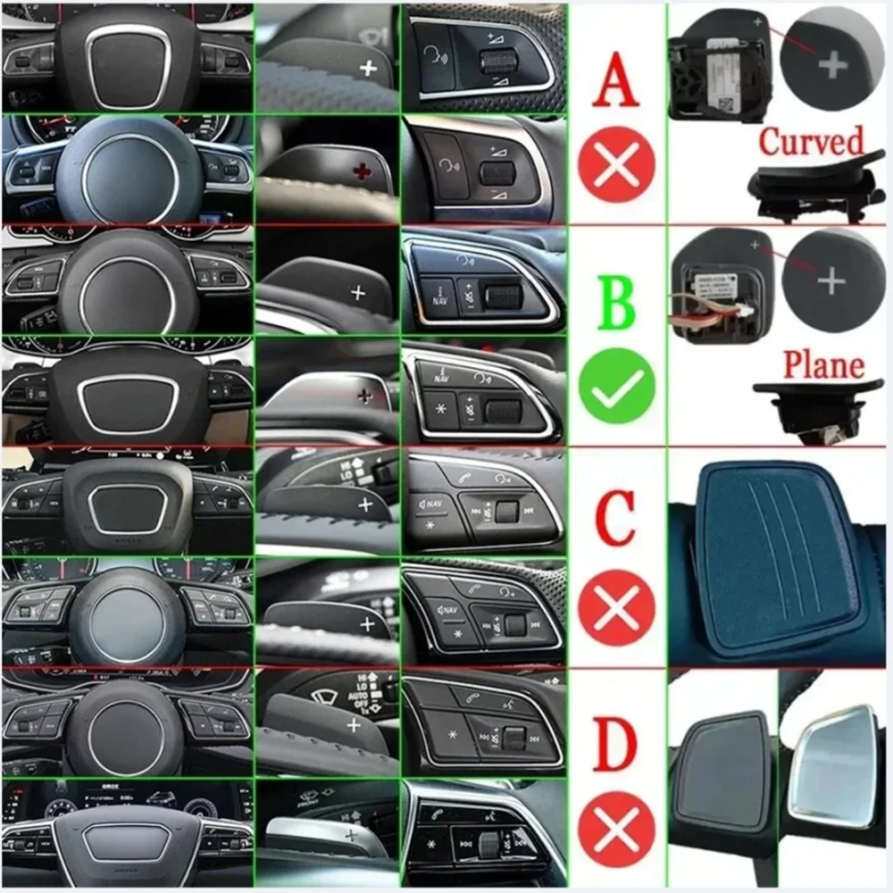 아우디 TT MK2 8J A5 S5 A4 B8 A3 S3 8P Q5 8R Q7 A6 C6 R8 Sline 2005-2011용 자동차 스티어링 휠 DSG 변속 패들 연장 스티커