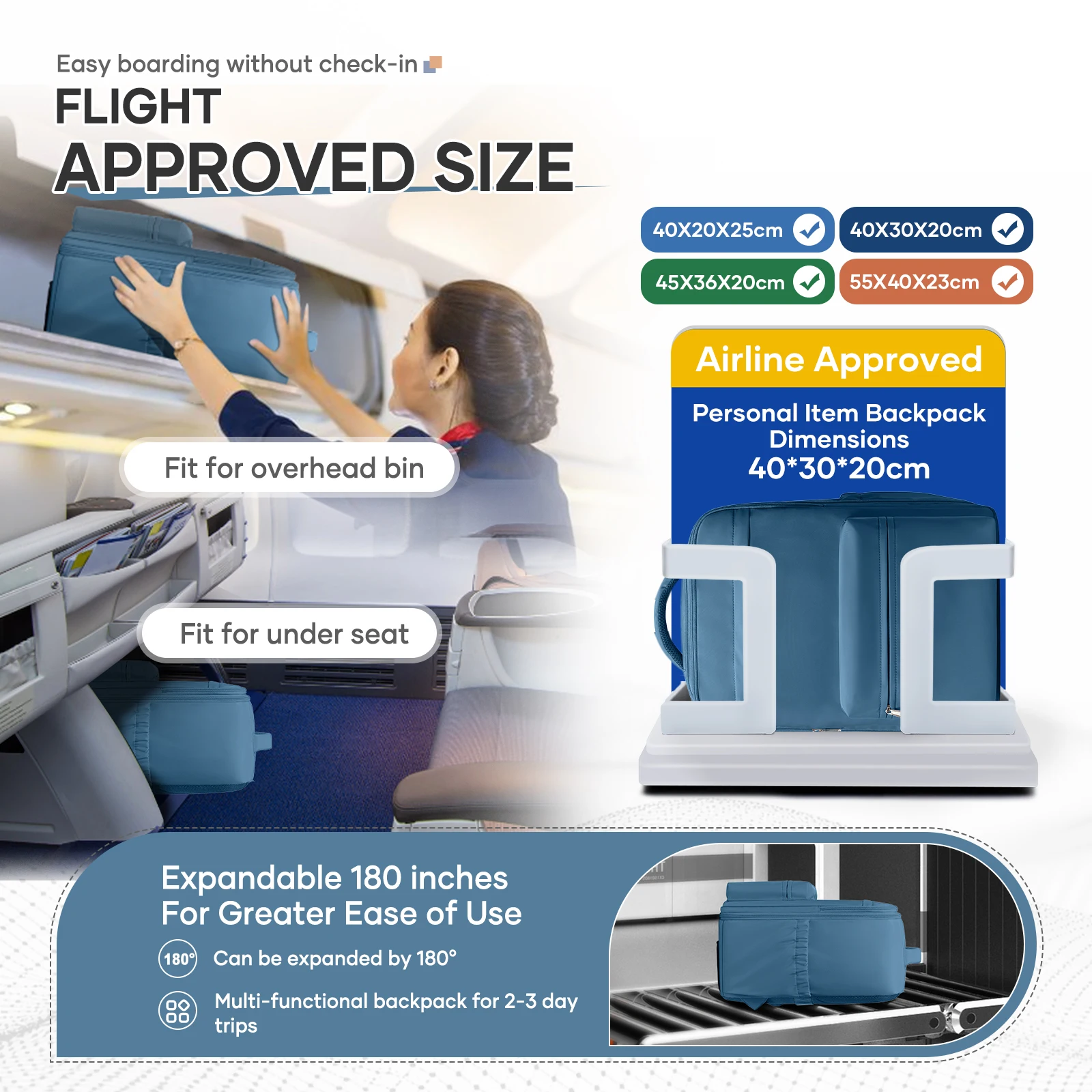 New Vacuum Compression Backpack Aircraft Ryanair 40x30x20 Airplane Travel Bag Cabin Bag  Wizzair Carry On Luggage Laptop Bags